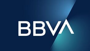 Logotipo de BBVA color azul.