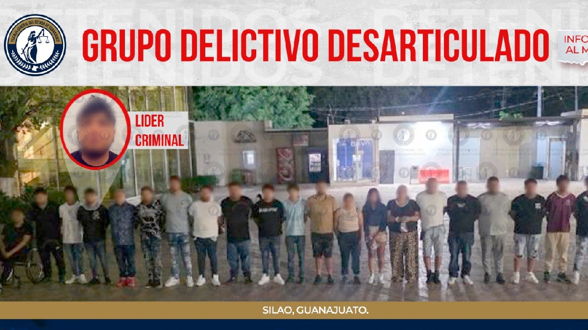 Fueron detenidas 22 personas —19 hombres y tres mujeres— quienes serían integrantes de célula criminal del Cartel Jalisco Nueva Generación.
