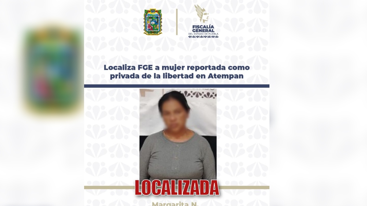 Infografía de mujer localizada tras desaparición en Atempan Puebla