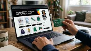 Un sitio de internet sobre productos del Mundial en una una computadora portátil