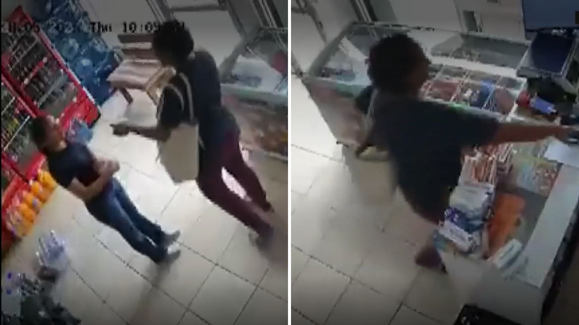 Una mujer fue grabada en video robando un teléfono celular de la caja de cobro de un establecimiento en Reynosa, Tamaulipas, tras golpear a la encargada.