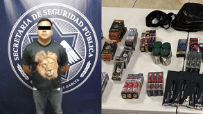 Durante una revisión en plaza comercial detuvieron a un hombre por sustancias ilícitas en San Pedro Garza García.