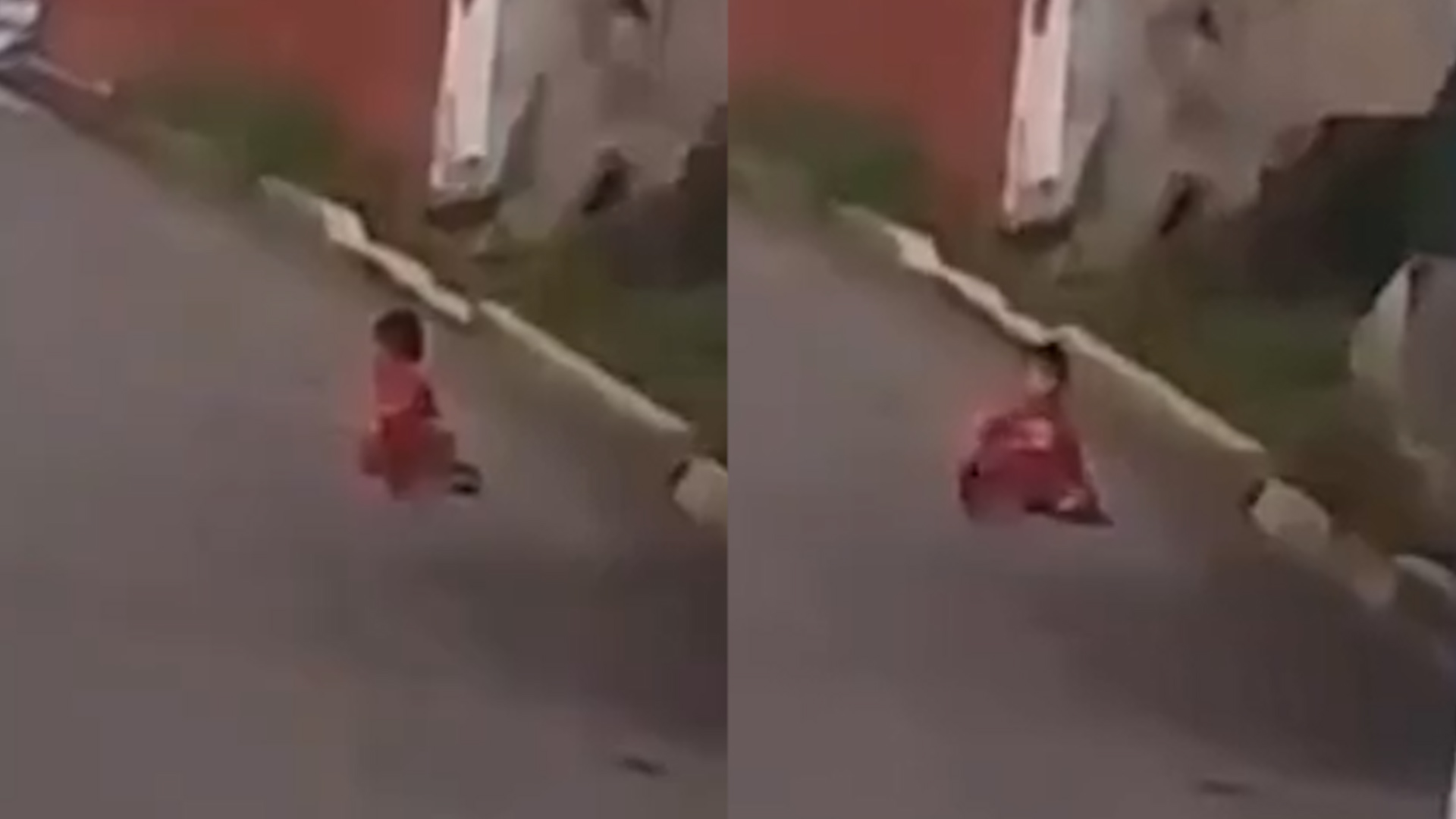 Un bebé fue visto completamente solo en medio de una calle por donde circulan vehículos en ambos sentidos en el municipio de Chignautla.