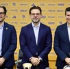Mauricio Culebreo, Mauricio Dohener y Carlos Emilio en la conferencia de prensa.