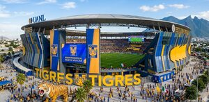 Nuevo estadio de Tigres realizado con Inteligencia Arificial.