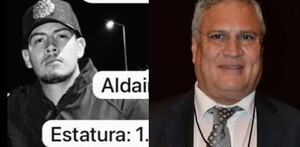 A la derecha una foto en blanco y negro del joven  Aldair Ponce Arias y a la izquierda una foto de su padrino, el empresario joyero Jaime Arias García