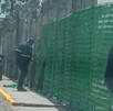 Trabajadores cubriendo zonas en Monterrey.