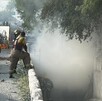 Tráiler incendiado en Carretera Nacional en Santiago