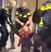 Capturas de video donde policías de Países Bajos tiran al suelo a una mujer embarazada y la arrastran jalándola por el cabello