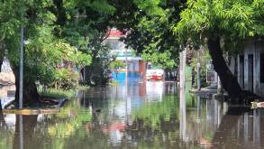 Agua estancada en calles de Veracruz