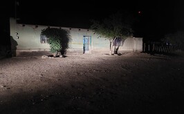 Vivienda donde una mujer fue asesinada a tiros a manos de su sobrino en Villa Hidalgo, Durango.