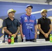 Imagen de rueda de prensa de presidente del Consejo José González y Alfredo Contreras encargado de operaciones SITEUR