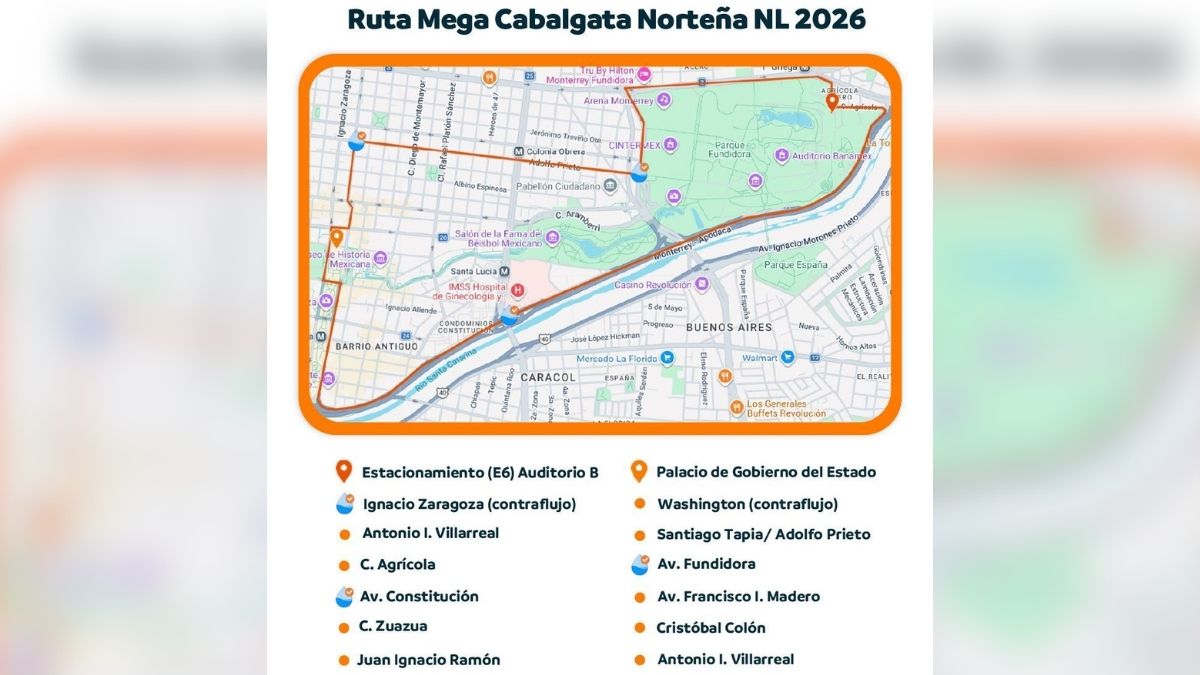 Todo lo que debes saber sobre la Mega Cabalgata de este domingo en Monterrey: calles cerradas, horarios de salida en Fundidora y grupos musicales.