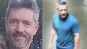 A la izquierda: imagen de la ficha de búsqueda del empresario Daniel Garay. A la derecha: captura de video de seguridad donde se ve a Daniel Garay