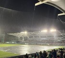 Estadio de Saraperos de Monclova ante la intensa lluvia en el partido de Sultanes.