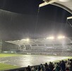 Estadio de Saraperos de Monclova ante la intensa lluvia en el partido de Sultanes.