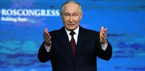 El presidente ruso Vladimir Putin en el foro en San Petersburgo, Rusia, el 5 de junio del 2026.