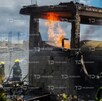 Bomberos apagan fuego de explosión de huachigas en Tepeaca.