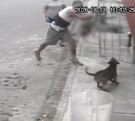 Hombre golpeando a perrita en Monterrey.