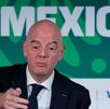 Gianni Infantino en conferencia desde la Ciudad de México un día antes del inicio del mundial 2026.