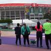 Aficionados afuera del Estadio Ciudad de México