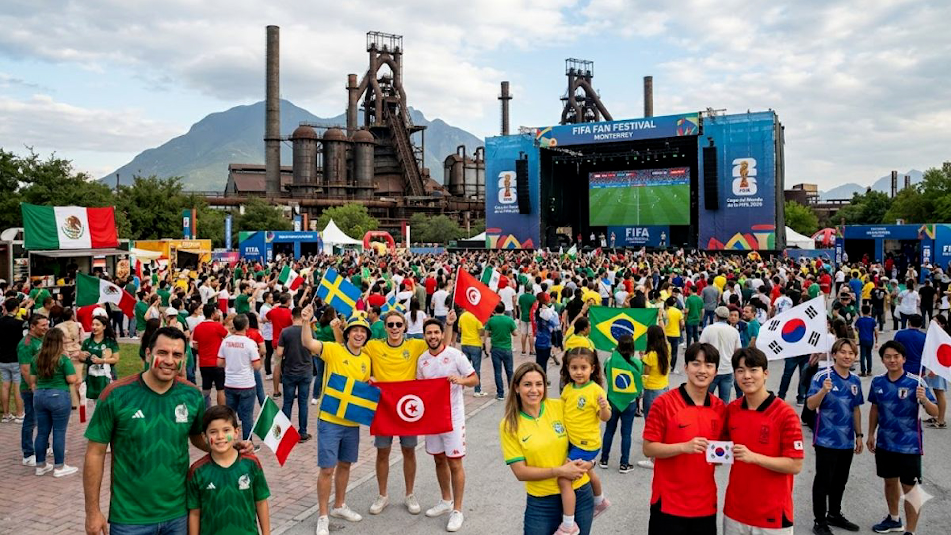 Padres e hijos faltan a clases para vivir la emoción del Fan Fest mundial en Monterrey. Descubre cómo miles disfrutan con Besares y La Leyenda.