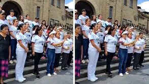 un grupo de personas se manifiestan en veracruz