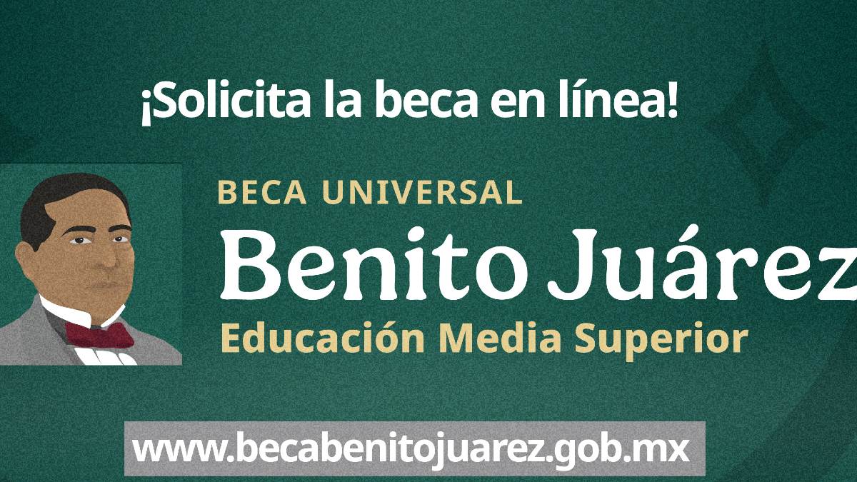 Infografía con el enlace oficial a la página de la beca