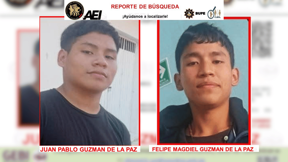 Dos hermanos adolescentes, Felipe Magdiel (17 años) y Juan Pablo Guzmán De la Paz (15 años), se encuentran desaparecidos desde el pasado martes 9 de junio.