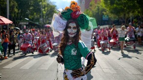 Catrina durante el Gran Desfile Mundialista
