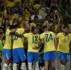 Jugadores de la Selección de Brasil celebrando un gol.