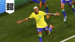 Neymar en un partido con la Selección de Brasil en el Mundial 2022.