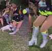 Perro atacando a animadora en fiesta en Monterrey.