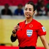 Katia Itzel García en un partido internacional de la FIFA.