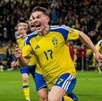 Viktor Gyökeres celebrando un gol con Suecia.