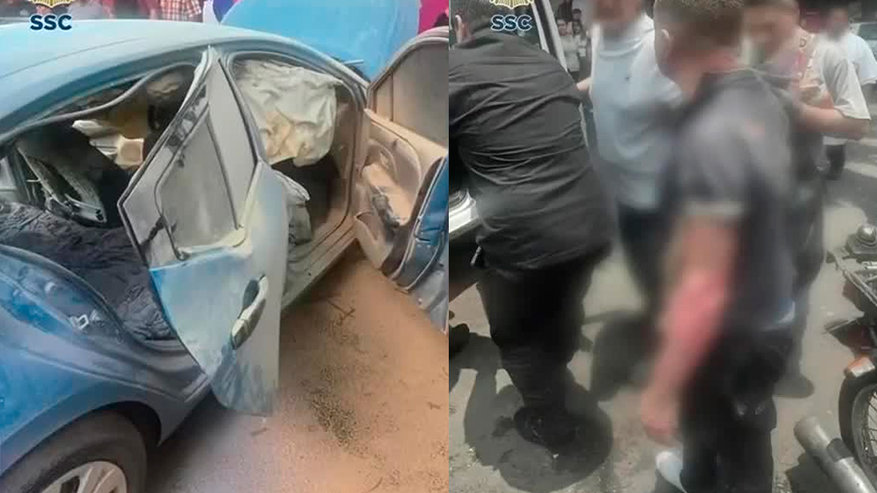 Un hombre y su hijo de 14 años resultaron con quemaduras en rostro y extremidades tras una explosión dentro de un vehículo en la colonia Tacubaya.
