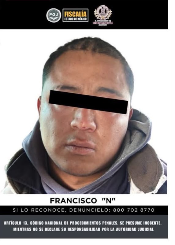 Francisco Iván 'N', presunto feminicida de Miriam detenido en Edomex