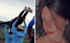 María Eduarda, joven que murió luego de ser lanzada al vacío sin cuerda de seguridad.