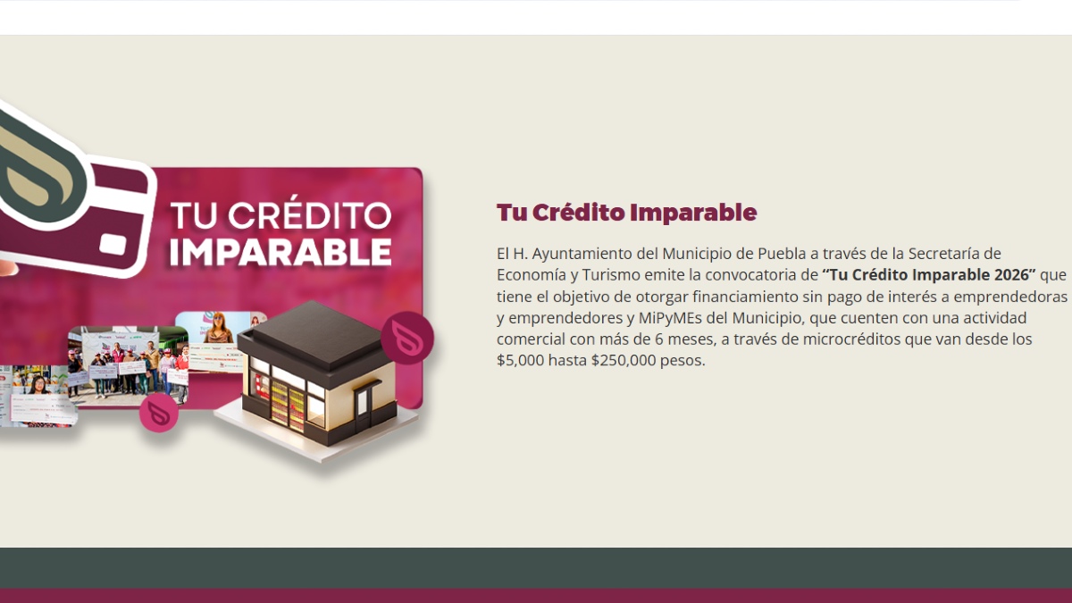 Página oficial del sitio Tu Crédito Imparable con breve síntesis de lo que trata