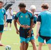 Lamine Yamal entrenando en el Mundial 2026.