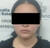 Ficha de vinculación a proceso con la foto de una mujer identificada como Valeria Alejandra ‘N’ con los ojos censurados por un recuadro negro