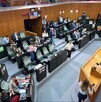 Diputados en Congreso de Nuevo León votando sobre veto a transporte de Nuevo León.
