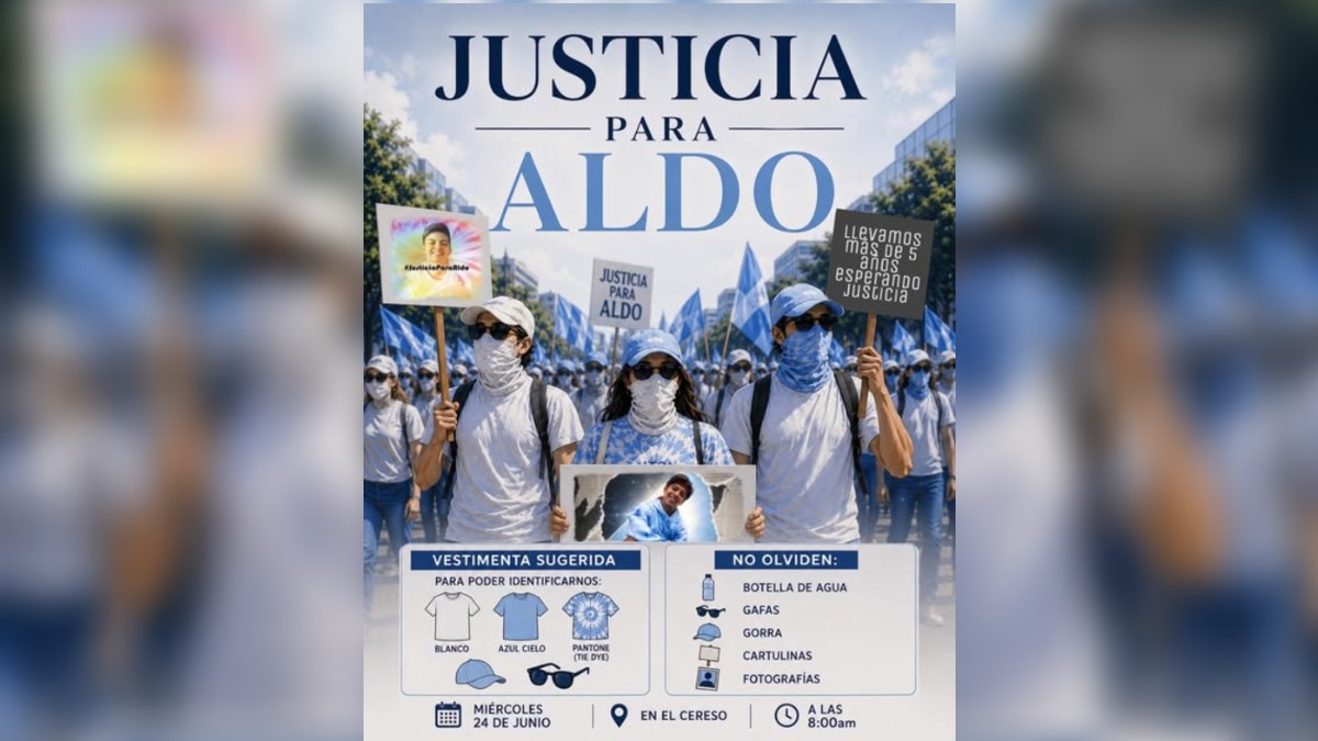 convocatoria para una manifestación con una ilustración de personas en una marcha