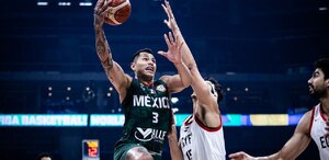 Fabián Jaimes jugando para la selección nacional mexicana. Ahora será nuevo basquetbolista de Fuerza Regia en la LNBP 2026.