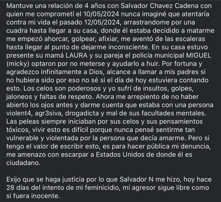 Publicación en Facebook.