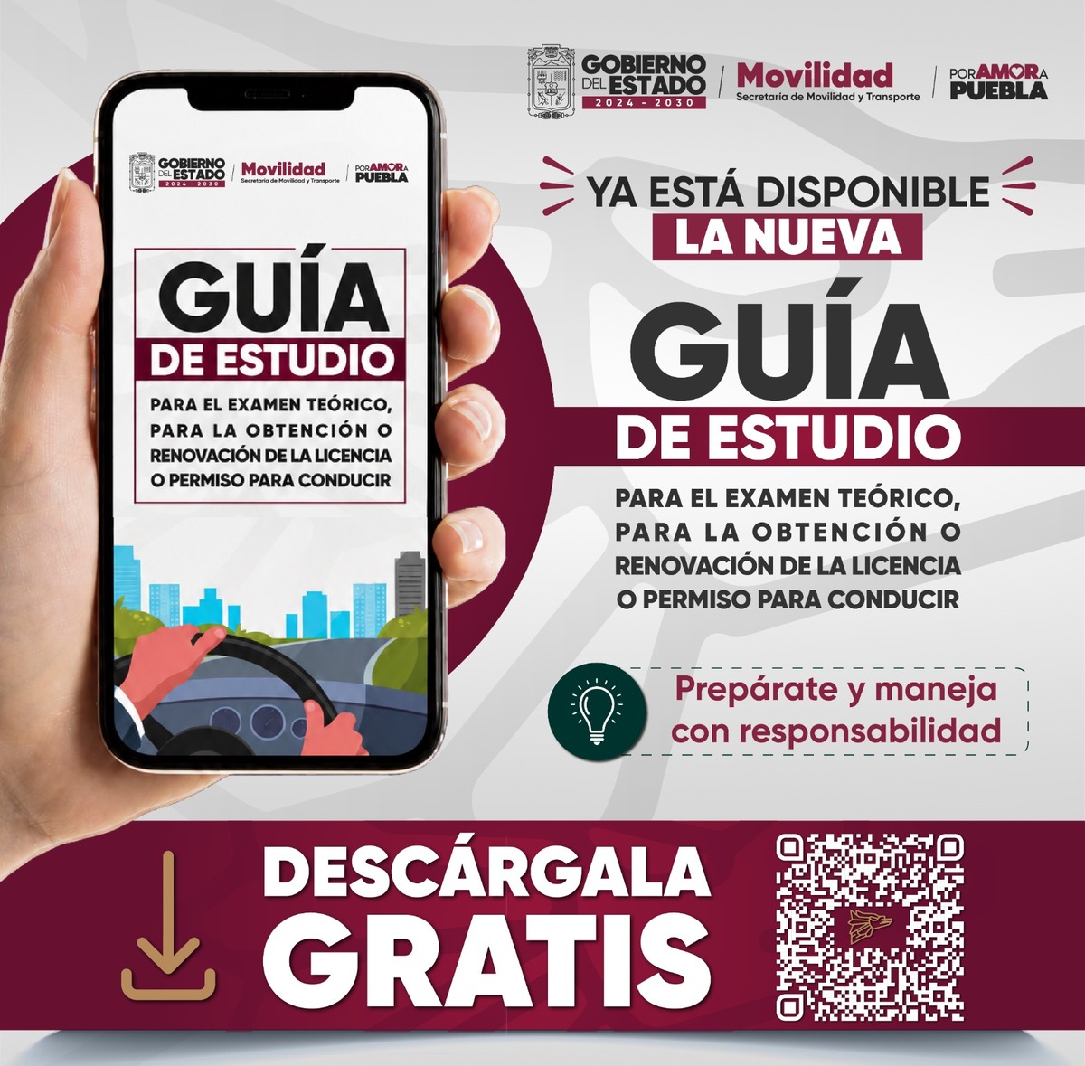 Trámite licencia de conducir Puebla Guía de estudio descargable