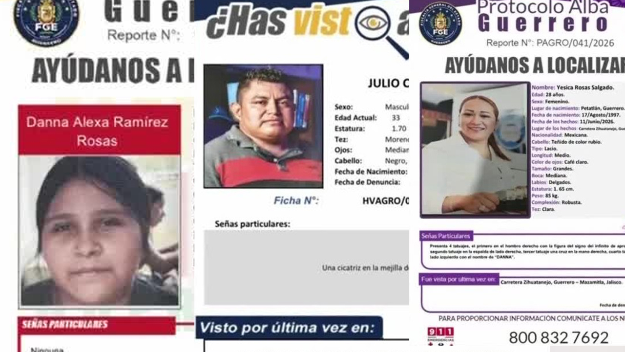 Una familia integrada por Julio César Cruz Miñón, Jessica Rosas Salgado y la menor Dan Alexa permanece desaparecida desde el 11 de junio.
