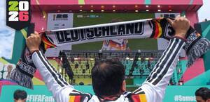 Un aficionado de la Selección de Alemania en el Fan Fest de Guadalajara