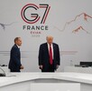 El presidente de Estados Unidos, Donald Trump, llega a una sesión de trabajo de la cumbre del G7 en Evian-les-Bains, Francia, el 17 de junio de 2026.
