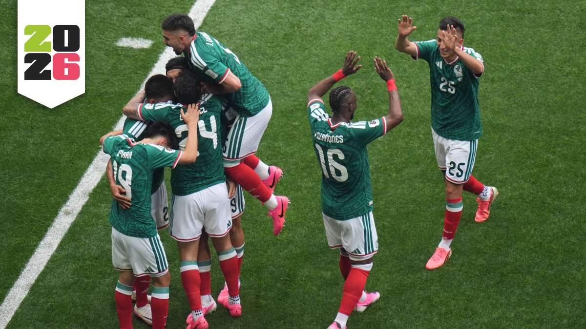jugadores de la selección mexicana de futbol en su partido contra Sudáfrica en el Mundial 2026